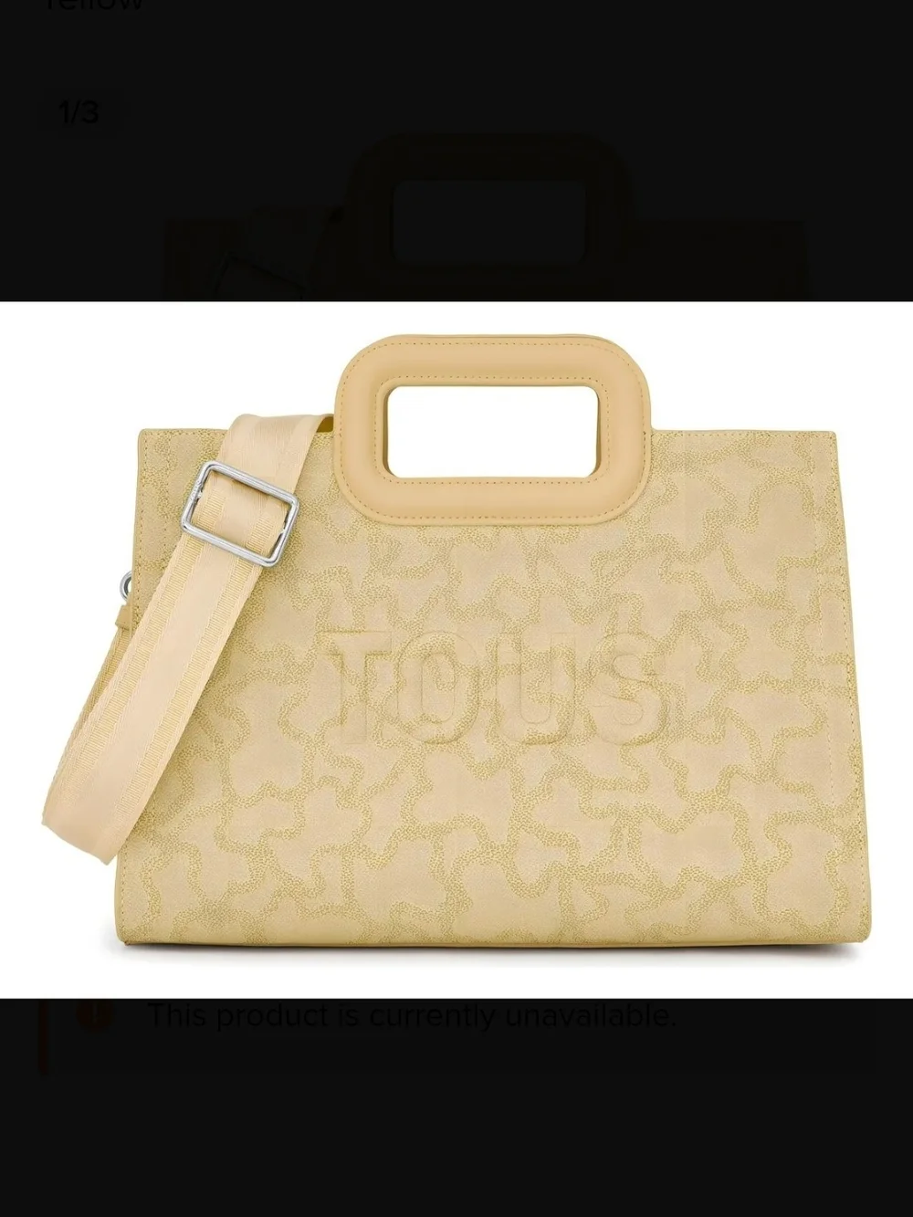 TOUS NWT Medium Shopper Amaya Cream Kaos Icon Yellow